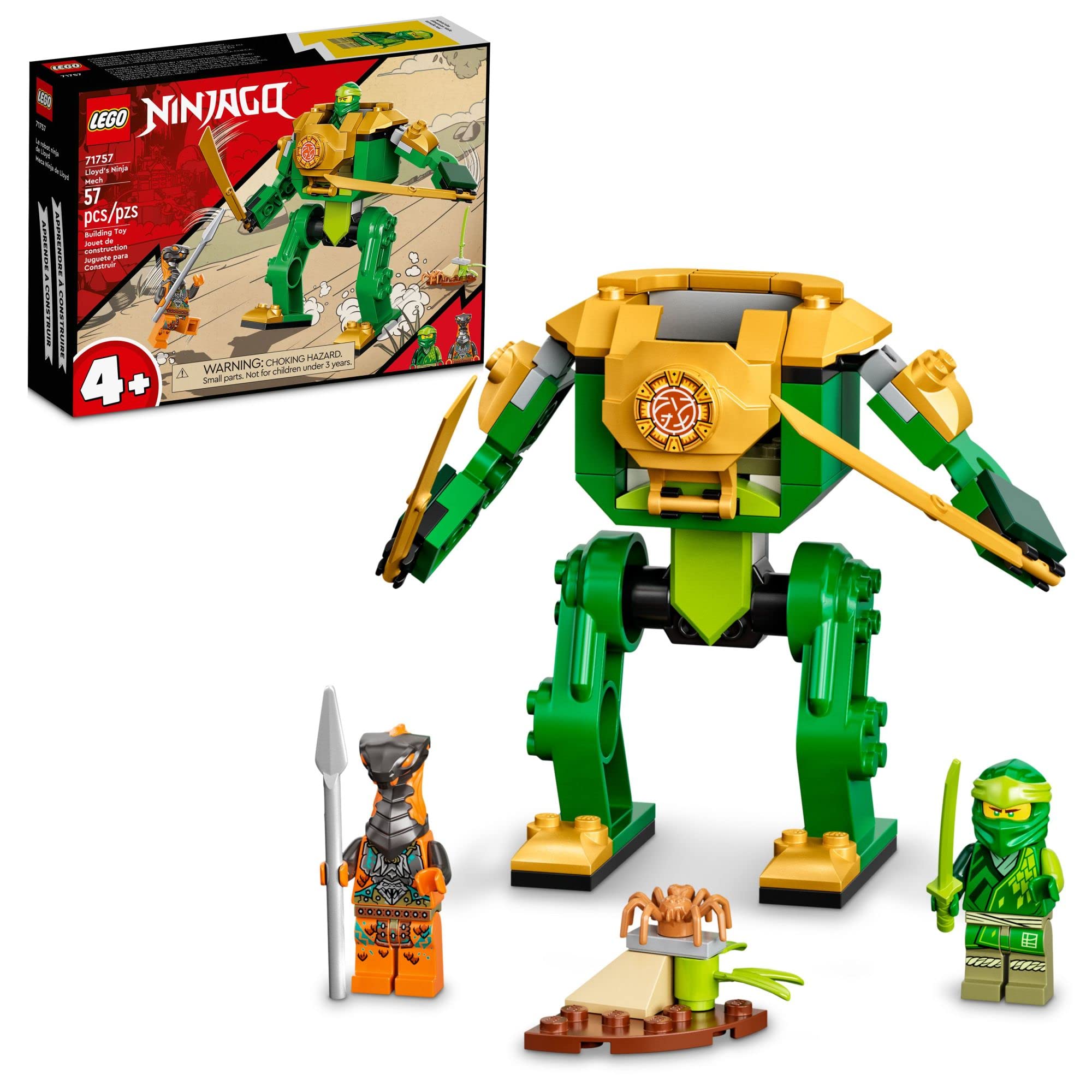 LEGO NINJAGO Lloyd’s Ninja Mech cockpit scene with two minifigures for action-packed play
