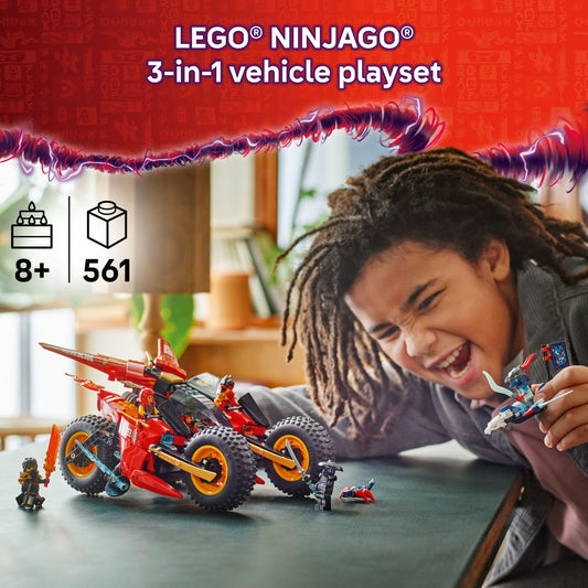 LEGO NINJAGO Ninja Combat Vehicle side view highlighting three-in-one build options