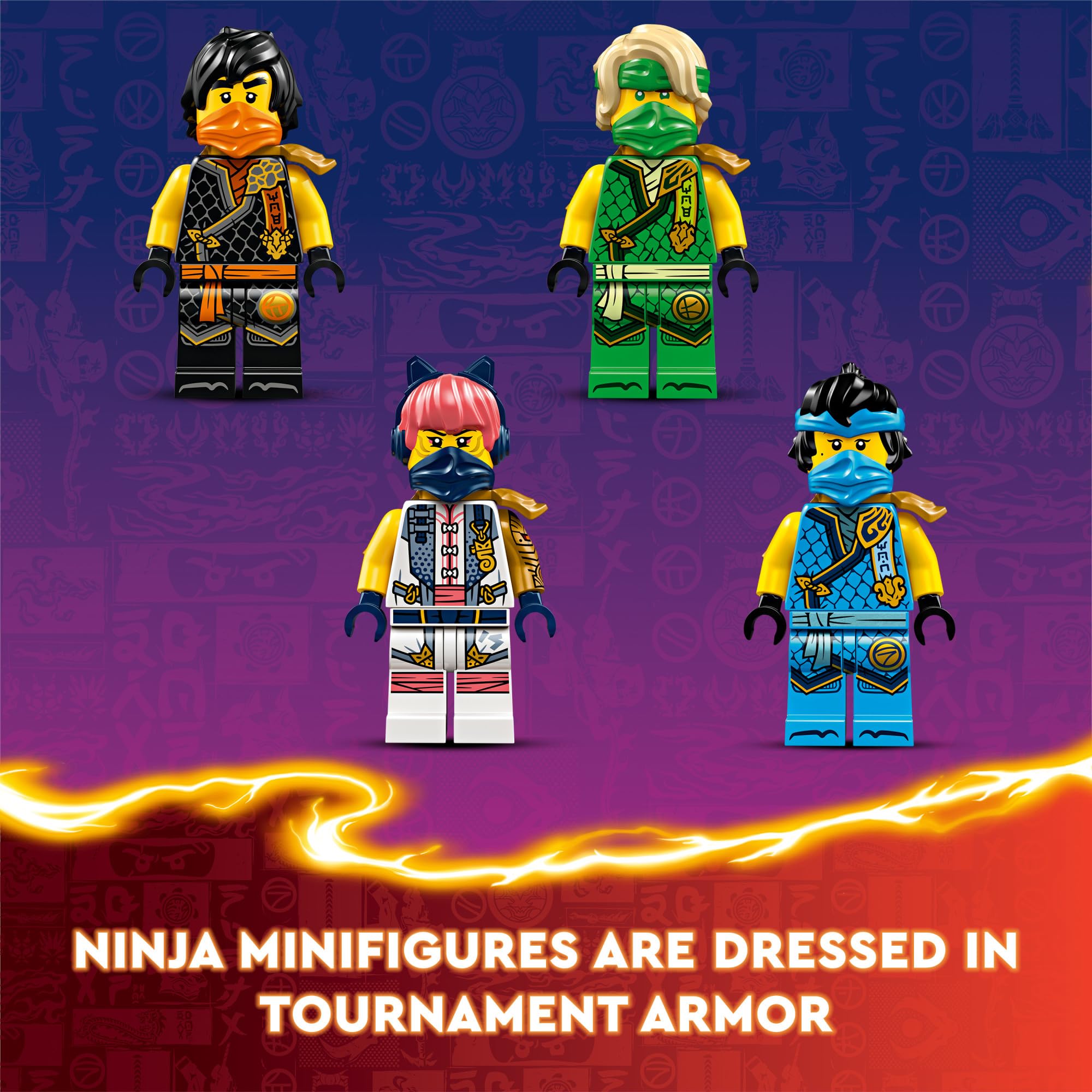Six minifigures with armor and swords for heroic storytelling moments