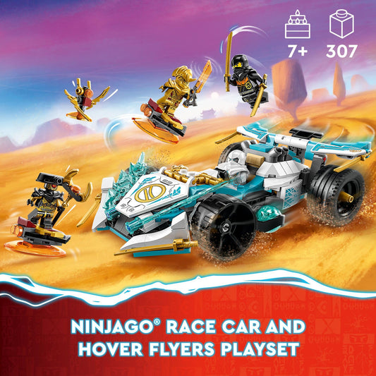 Front view of LEGO NINJAGO race car for action-packed play sessions.