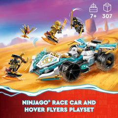 Front view of LEGO NINJAGO race car for action-packed play sessions.