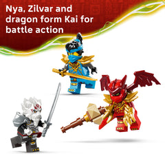 LEGO Grimtak next to ruler showing 15 cm height and scale play