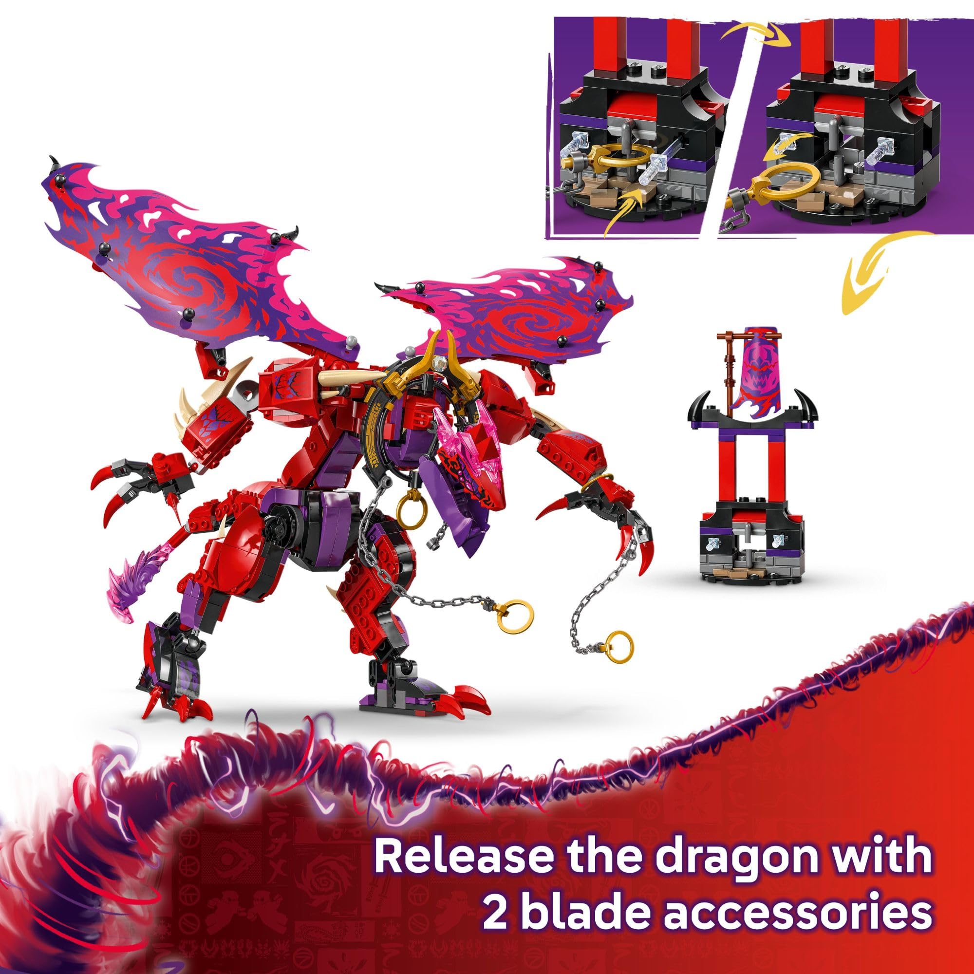 LEGO NINJAGO Side build with prismatic blades for unlocking dragon freedom