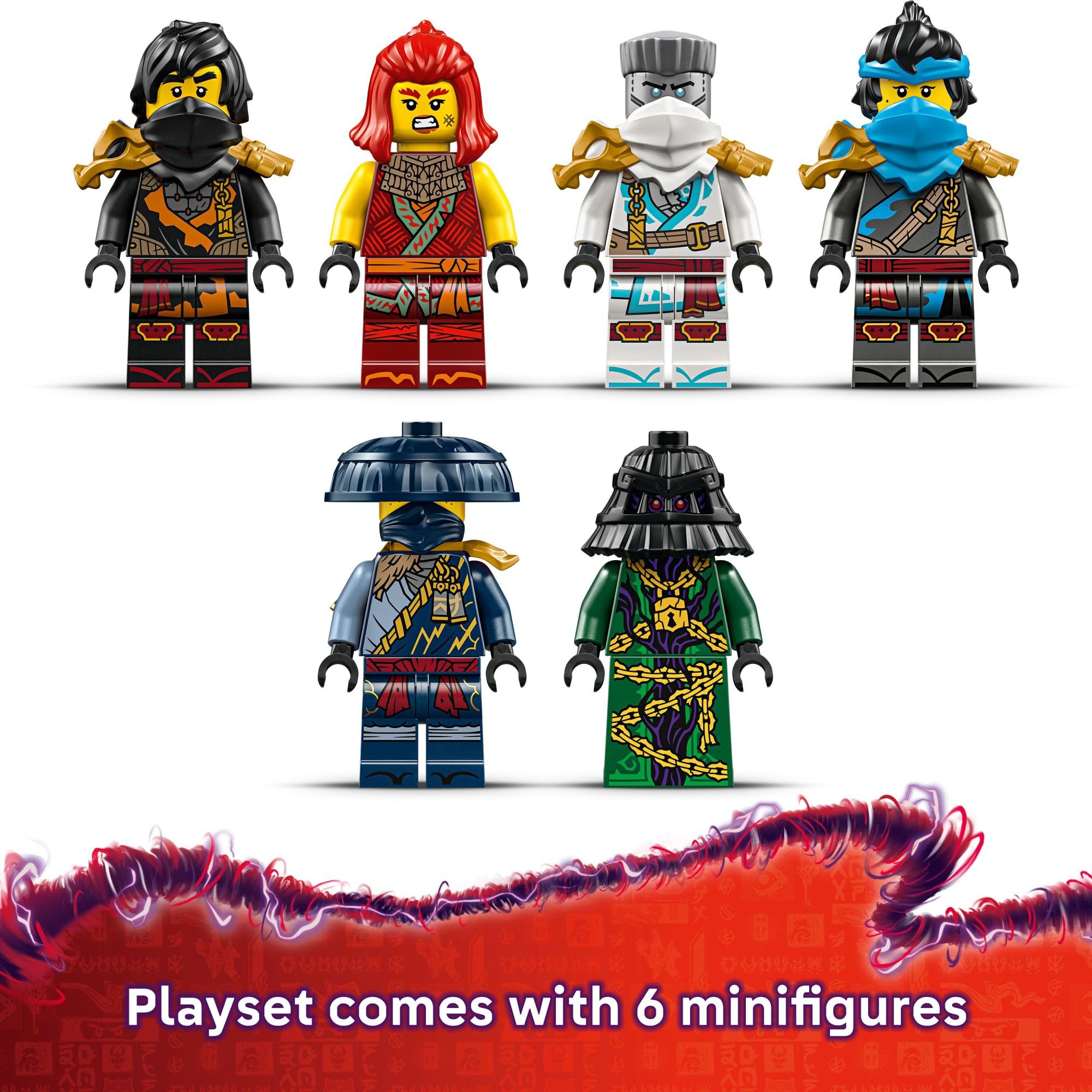 LEGO NINJAGO Temple Bounty display stand highlights collectible ship decor