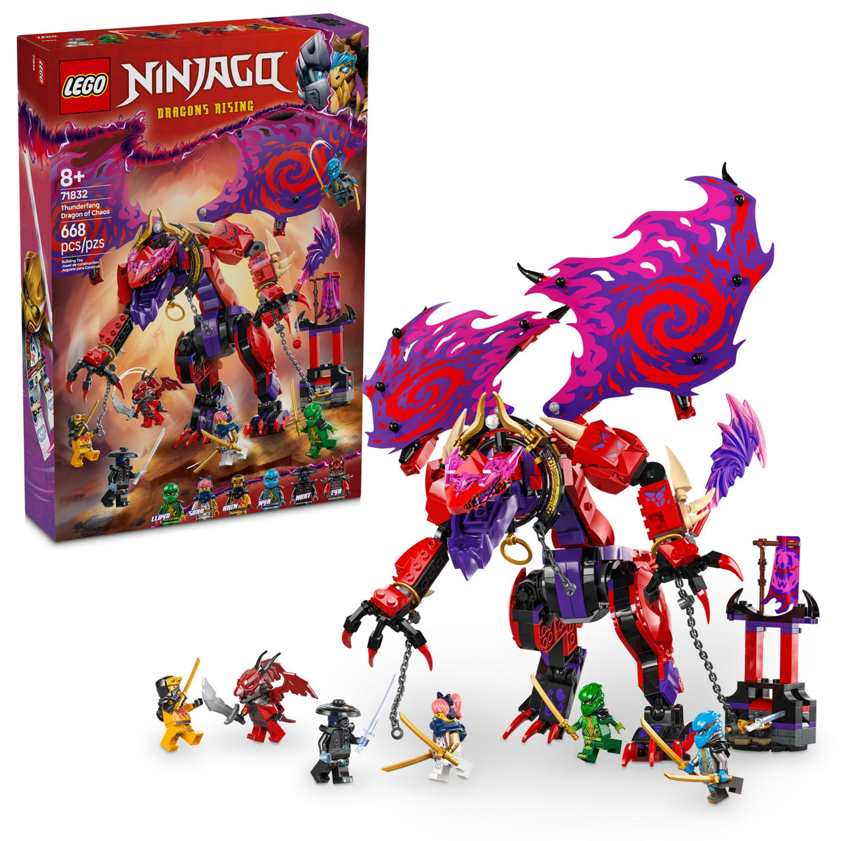 LEGO NINJAGO Thunderfang Dragon figure for dynamic battles and poseable action