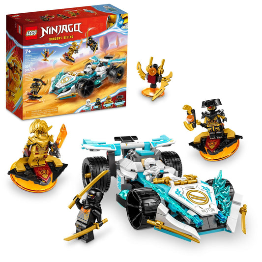 LEGO NINJAGO Zane's dragon power Spinjitzu race car for fast imaginative play.