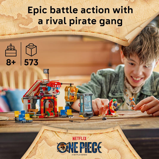 LEGO One Piece Luffy minifigure ready for stretch battles and adventures