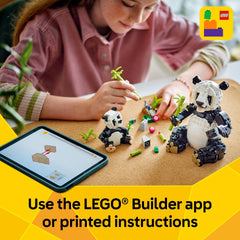 LEGO Creator Panda Family penguin chick pose enhances character interactions