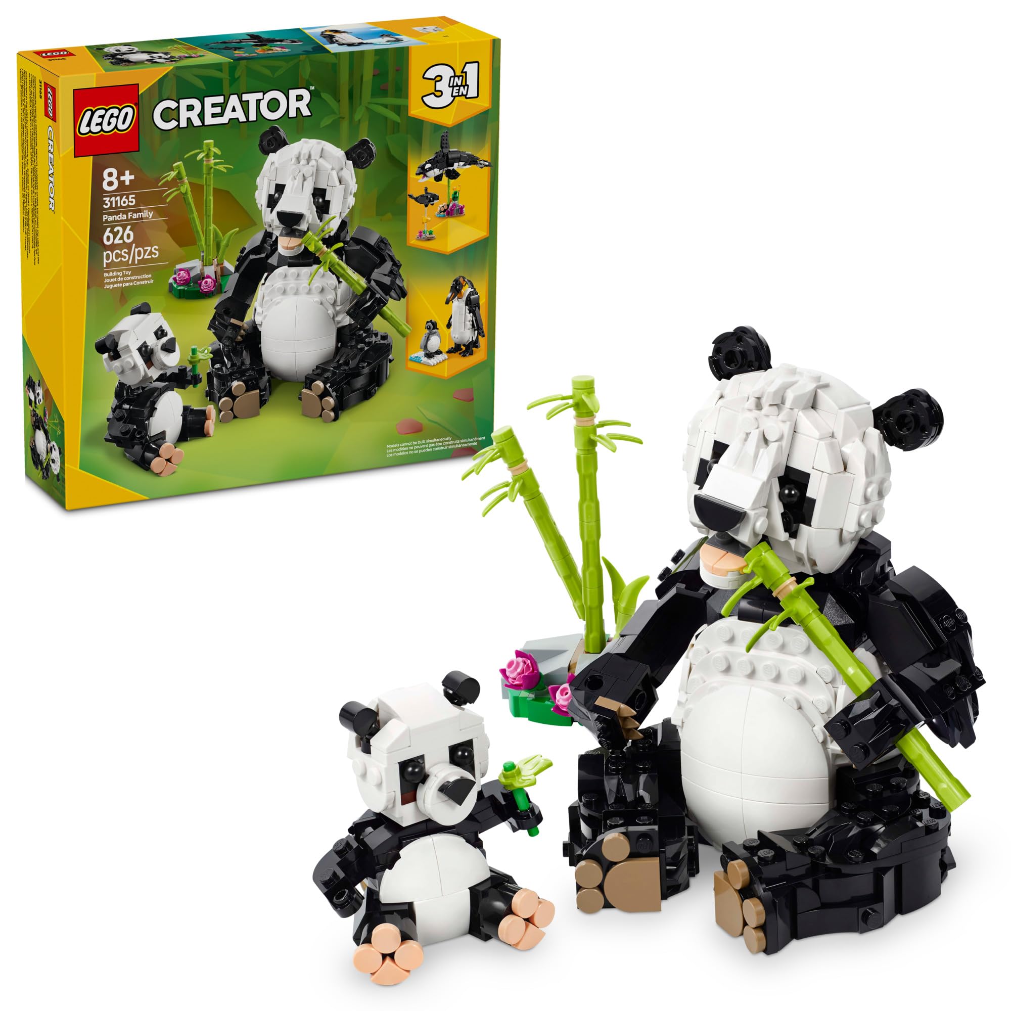 LEGO Creator Panda Family model with panda on display and playful colors for imaginative play