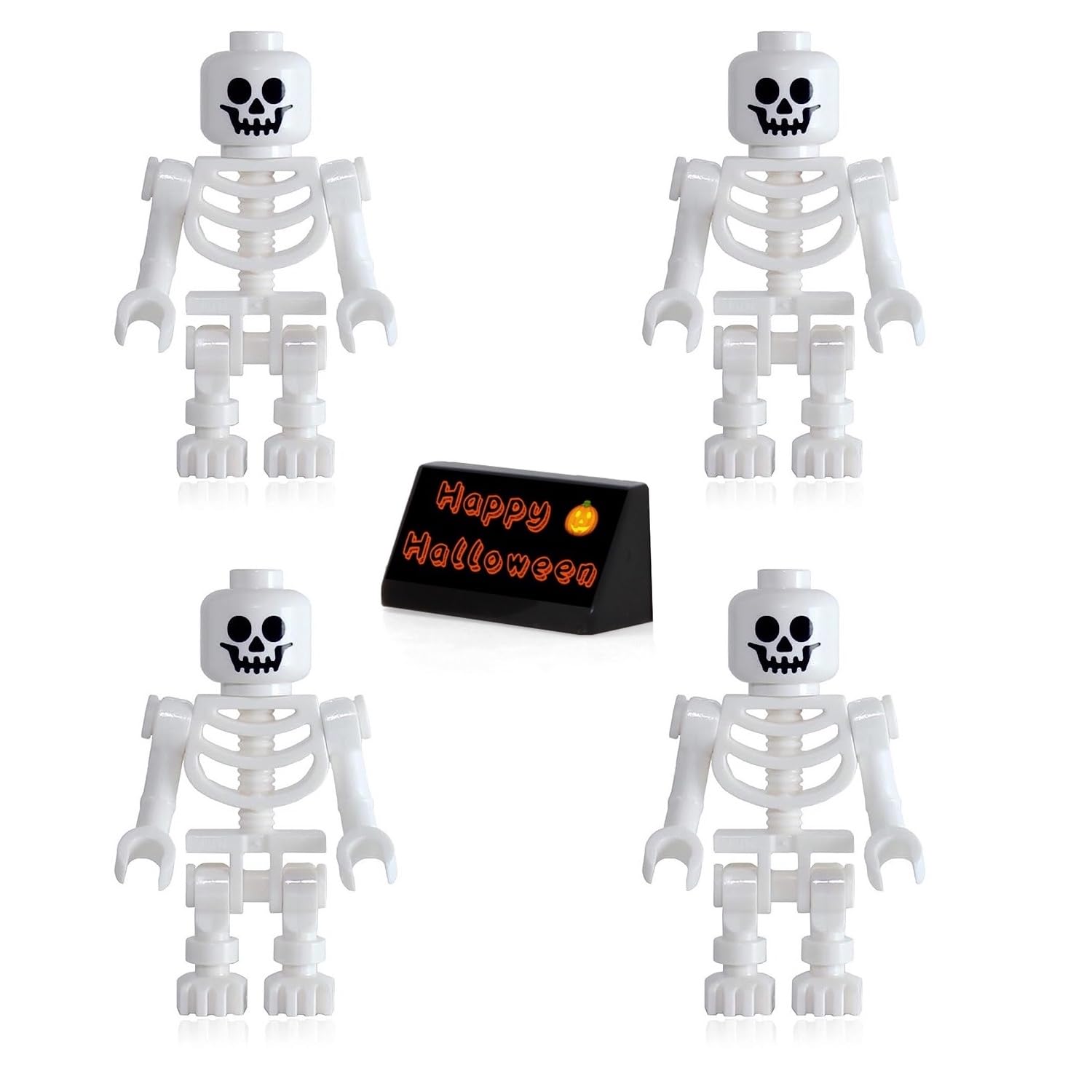 LEGO Pirates of the Caribbean skeletons four-pack with white minifigures for spooky dioramas.