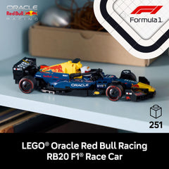 LEGO Oracle Red Bull Racing RB20 open cockpit with halo bar lifted demonstrating access and interior detail