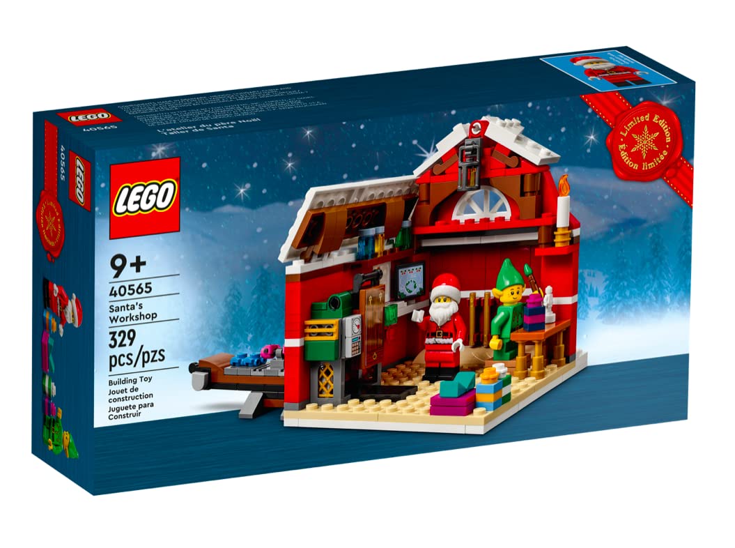 LEGO Santa Claus Workshop 40565 movable conveyor belt enables interactive play.