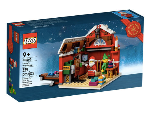 LEGO Santa Claus Workshop 40565 movable conveyor belt enables interactive play.