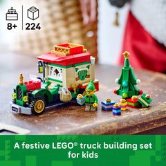 LEGO Santa's Delivery Truck open trunk reveals hidden presents for storytelling.