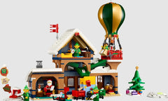 LEGO Santa’s Post Office hot-air balloon glow enhances festive décor.