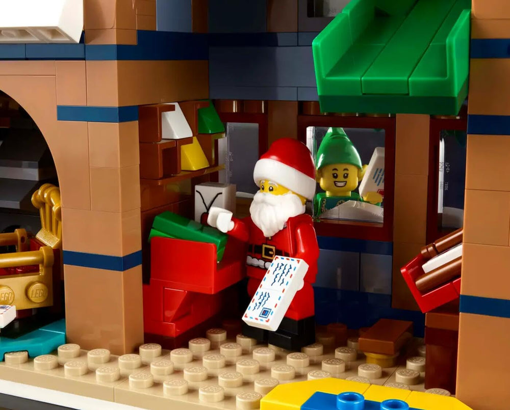 LEGO Santa’s Post Office ice-fishing scene adds wintry charm.
