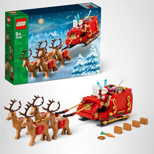 LEGO Santa's Sleigh display-ready holiday diorama for shelves