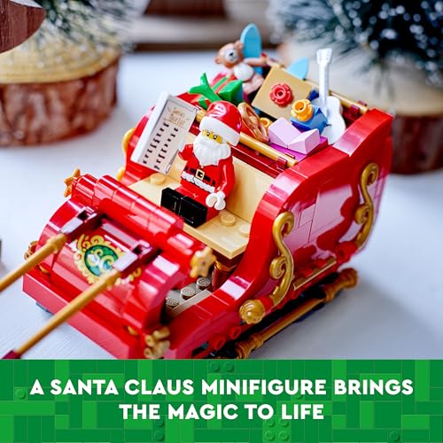 LEGO Santa's Sleigh with four reindeer ready for imaginative play