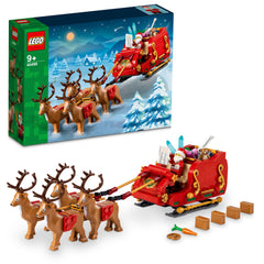 LEGO Santa's Sleigh front view showing festive brick detail for display