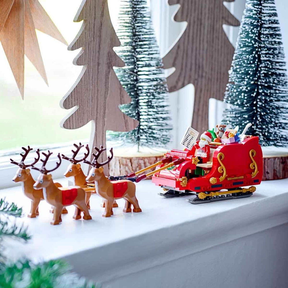 LEGO Santa's Sleigh with wrapped gifts enhances holiday role-play