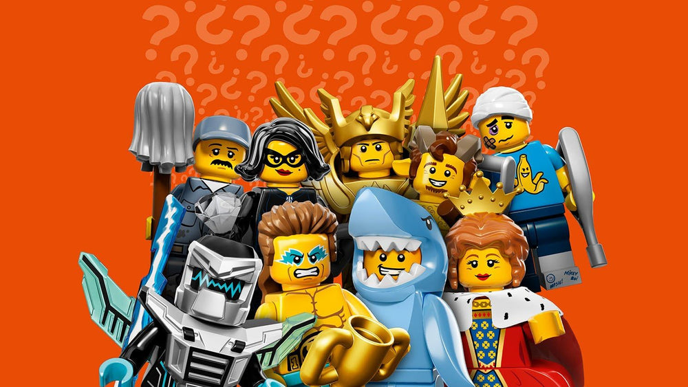 LEGO Shark Suit Guy closeup highlights detailed torso and printing quality.
