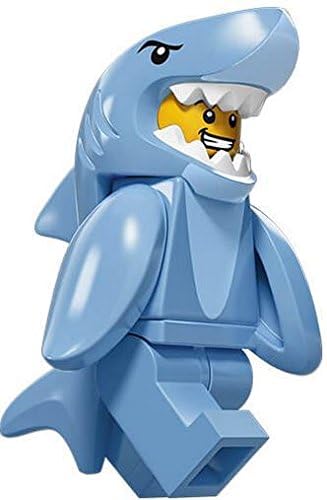 LEGO Shark Suit Guy front view minifigure showcasing the shark-suit design.
