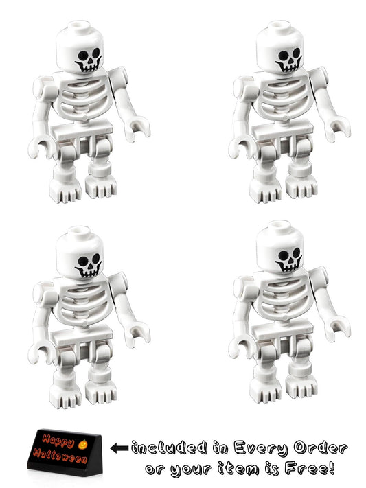 White skeleton minifigures from LEGO, ideal for pirate or Halloween scenes.