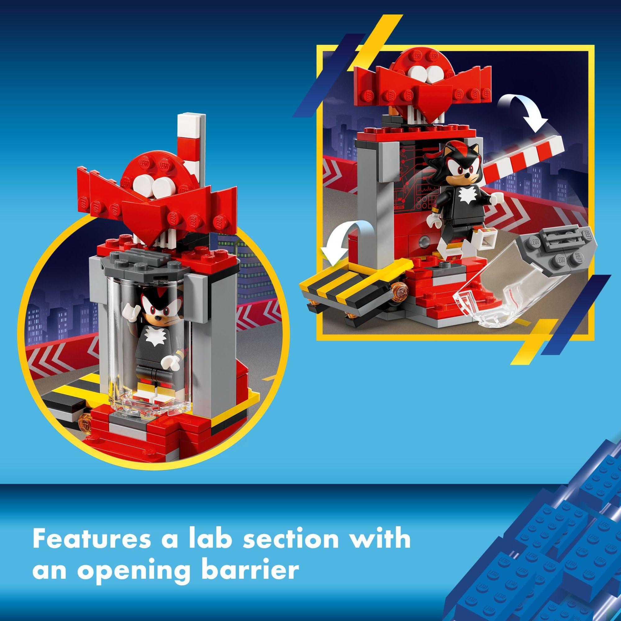 LEGO Sonic Shadow Escape figure with RhinoBot Badnik encounter scene