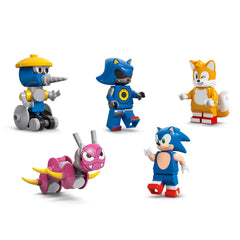 LEGO Sonic figures set—Sonic, Tails, Metal Sonic, Burrobot and Caterkiller ready.