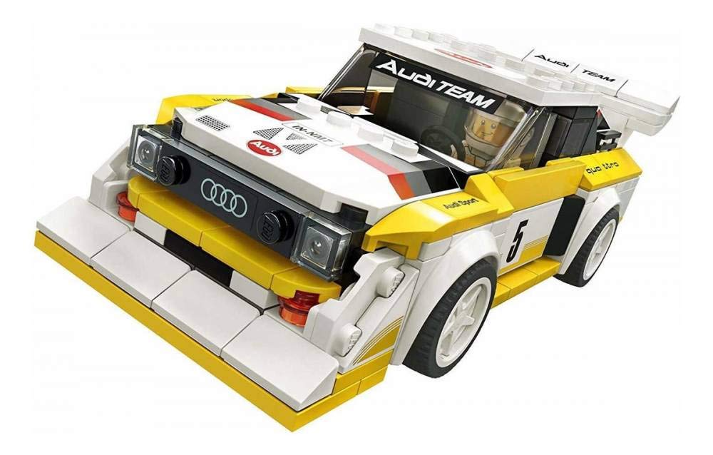 LEGO Speed Champions 1985 Audi S1 interior cabin detail for immersive play