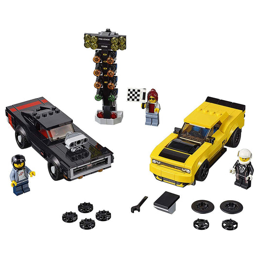 LEGO Speed Champions 2018 Dodge Challenger SRT Demon model with realistic rims and authentic details