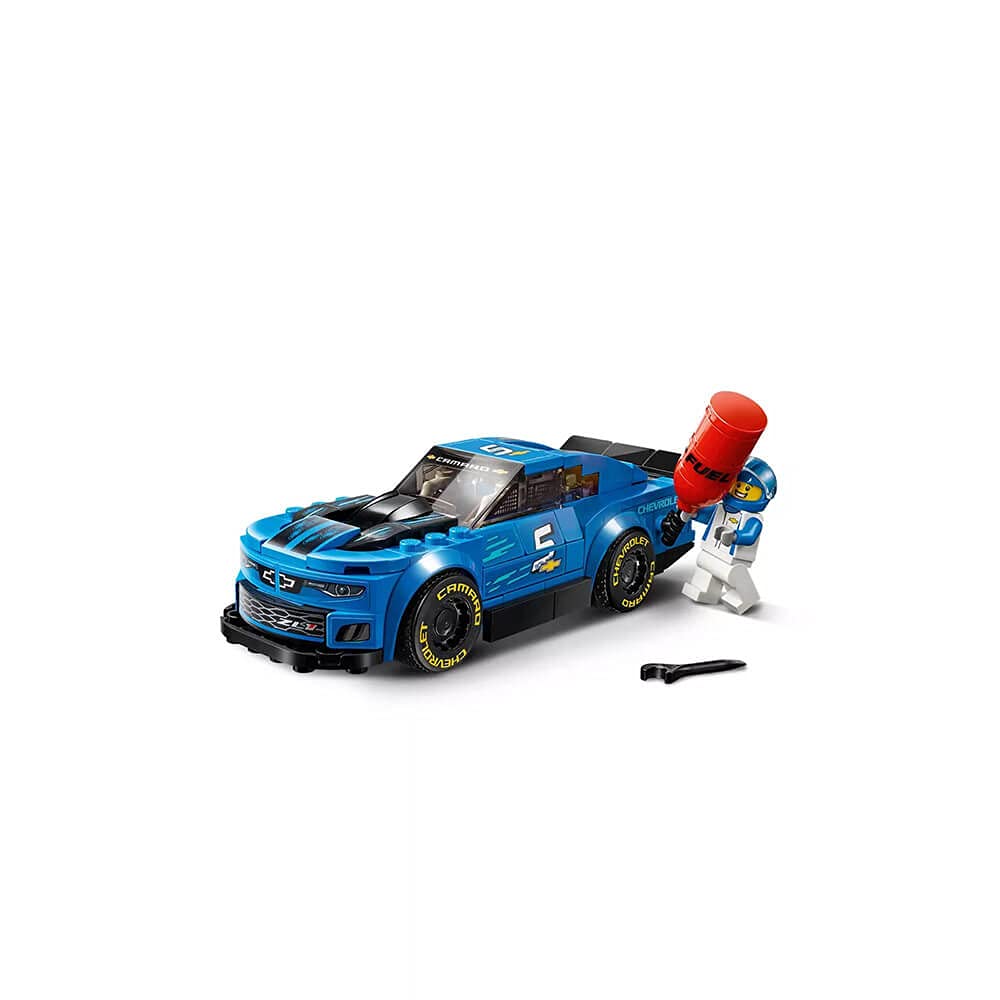 LEGO Speed Champions Camaro ZL1 driver minifigure with helmet in action