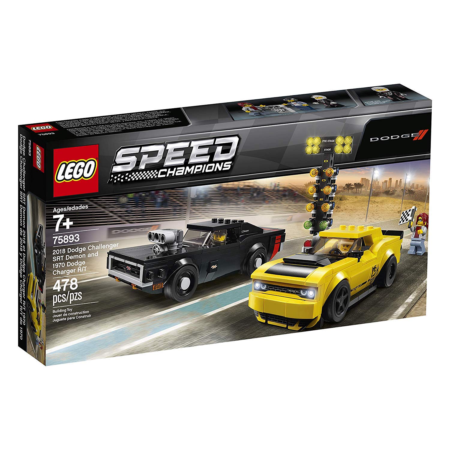 LEGO Speed Champions drag start light enhances dramatic race sequences during play