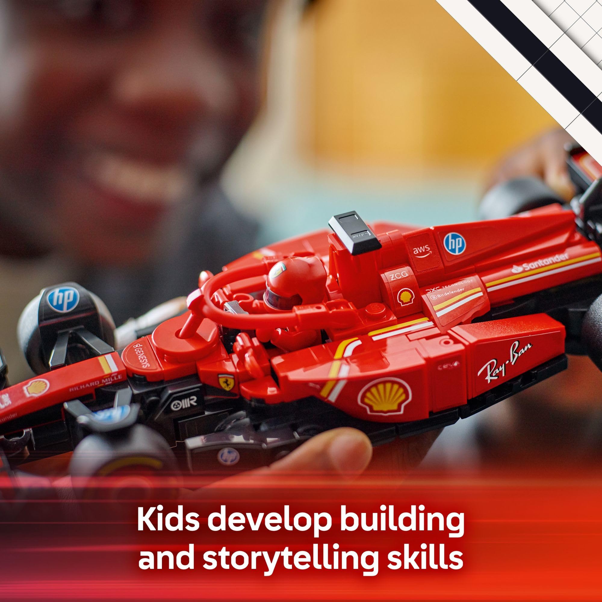 LEGO Speed Champions rear wing and aero features on the SF-24 F1.