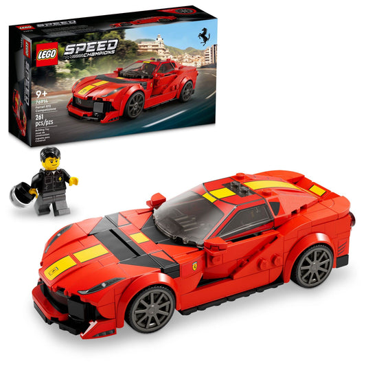 LEGO Speed Champions Ferrari 812 Competizione front view for display and play.