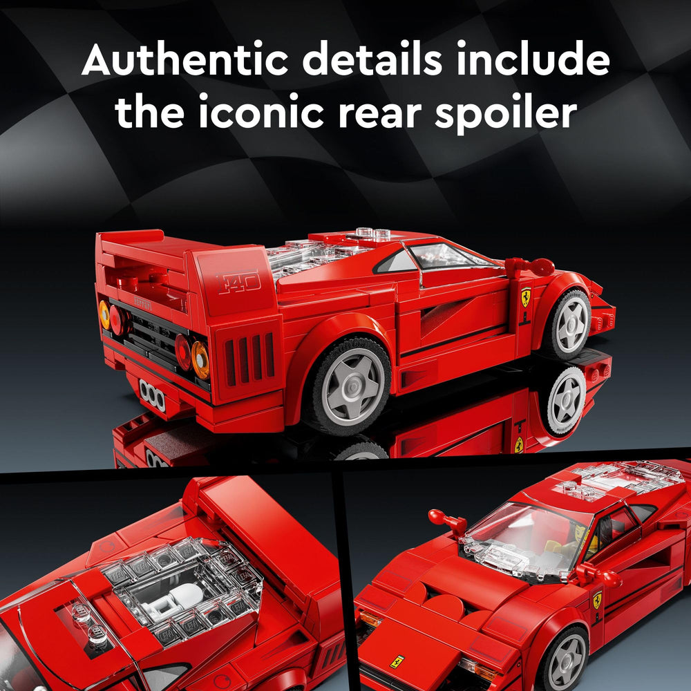 LEGO Speed Champions Ferrari F40 driver minifigure included for race scenarios