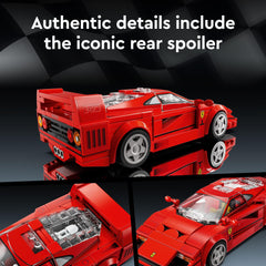 LEGO Speed Champions Ferrari F40 driver minifigure included for race scenarios