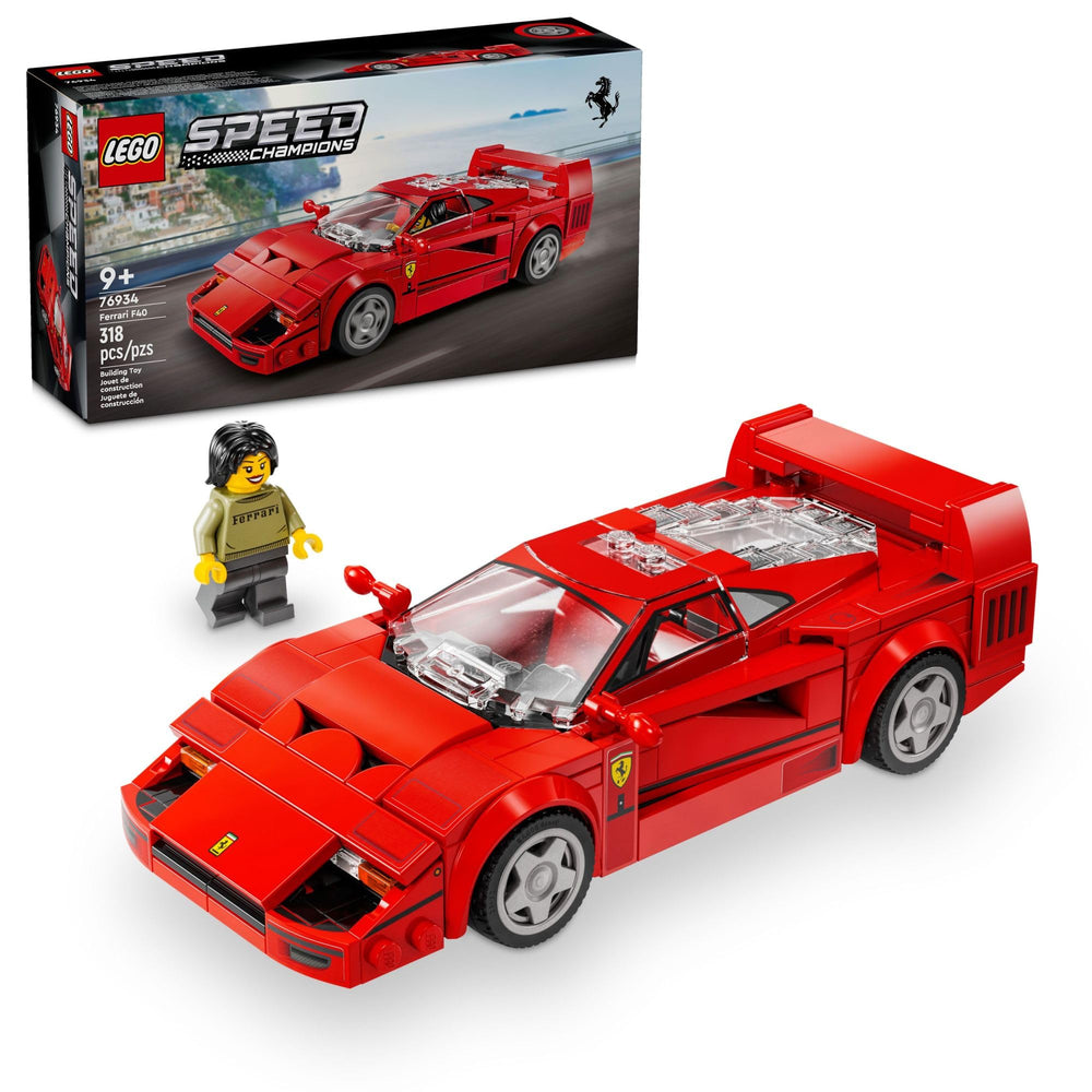 LEGO Speed Champions Ferrari F40 front view for display and play