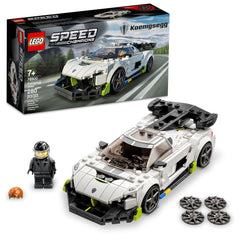 LEGO Speed Champions Koenigsegg Jesko 76900 front view highlights sleek aerodynamics for display and play