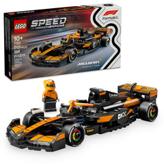LEGO Speed Champions MCL38 front view highlights authentic racing lines for display.
