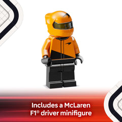 LEGO Speed Champions MCL38 wider tires with Pirelli branding for realism.