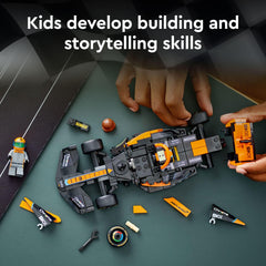 LEGO Speed Champions McLaren 2023 minifigure behind wheel enables imaginative play