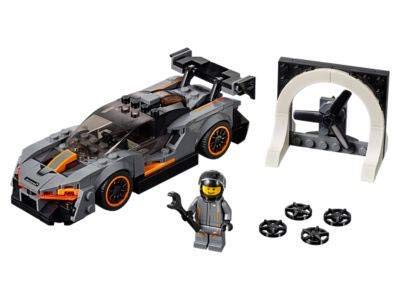 LEGO Speed Champions McLaren Senna wind tunnel with rotating fan for imaginative builds.
