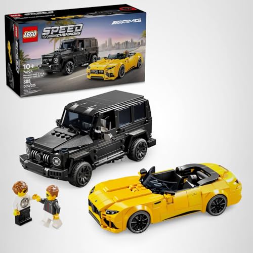 LEGO Speed Champions Mercedes-AMG 76924 display-ready set supports collectible display and play.