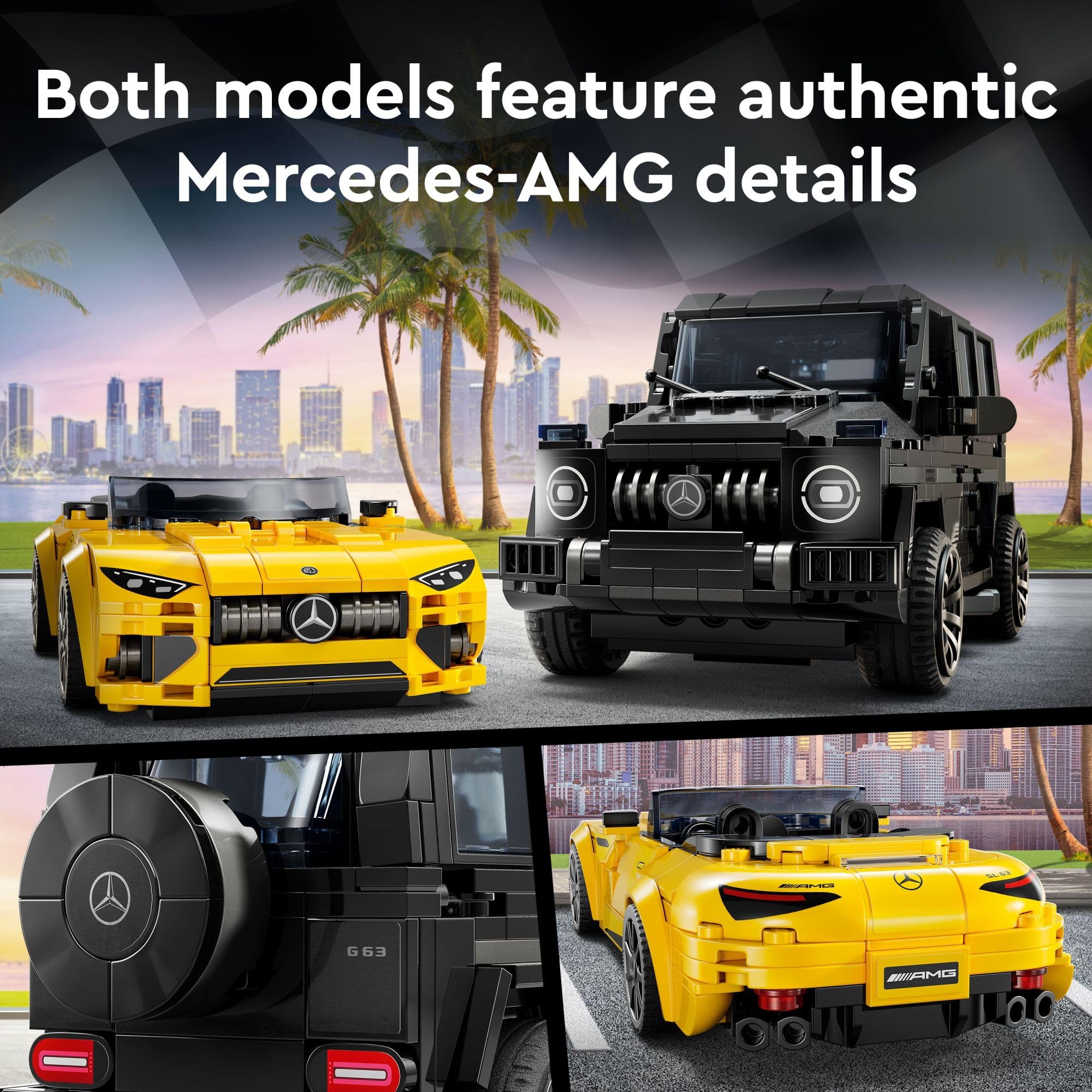LEGO Speed Champions Mercedes-AMG G 63 grille detail perfect for realistic rebuild enthusiasts.