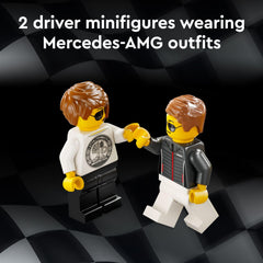 LEGO Speed Champions Mercedes-AMG SL 63 interior detail enhances pretend cockpit realism.