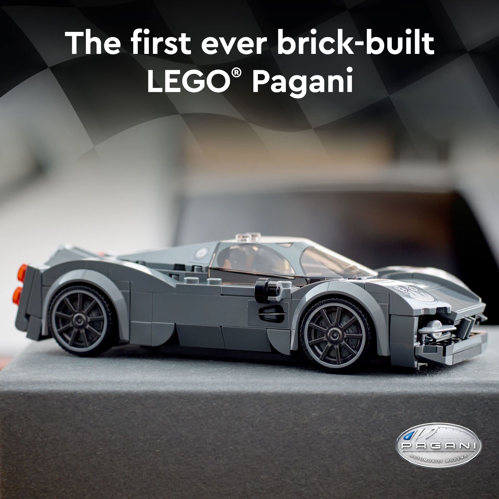 LEGO Speed Champions Pagani Utopia 76915 central exhaust detail adds realism.