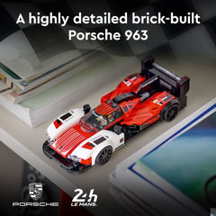 LEGO Porsche 963 rear wing detail for realistic race-ready look