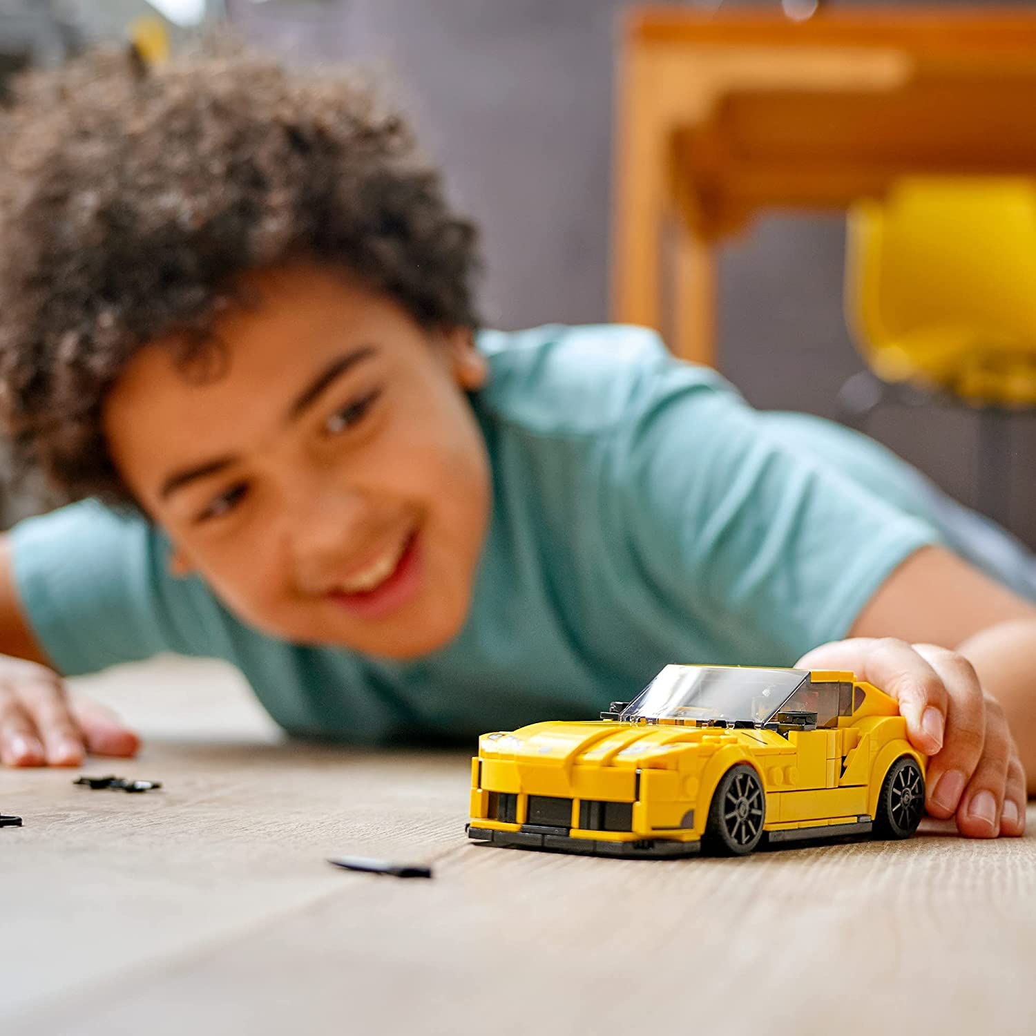 LEGO Speed Champions Toyota GR Supra 76901 cockpit and minifigure for imaginative play.