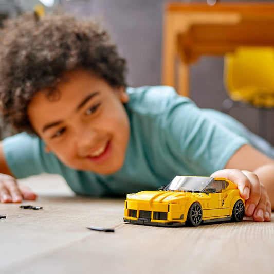 LEGO Speed Champions Toyota GR Supra 76901 cockpit and minifigure for imaginative play.